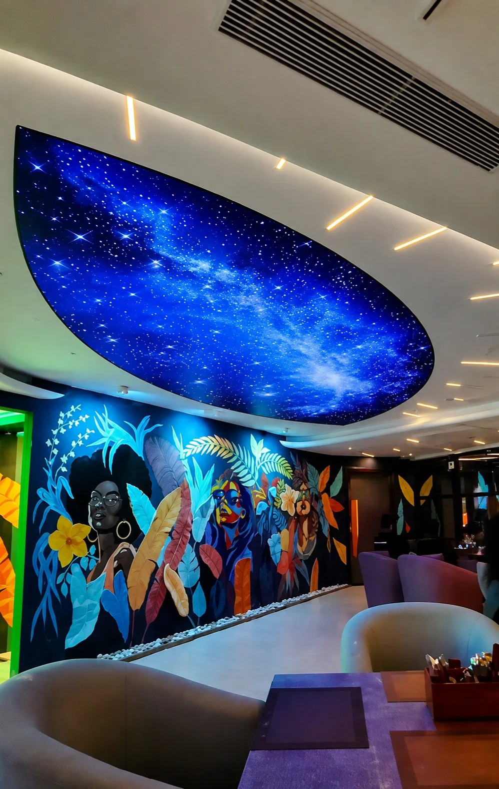 Trance Restobar Night Sky Printed Stretch Ceiling Trivandrum