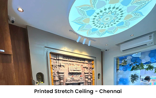 Pooja room printed stretch ceiling Chennai
